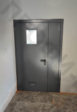 Дверь двупольная с вентиляционной решеткой и окном ДПМО EI-60