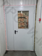 Дверь остекленная противопожарная двухстворчатая