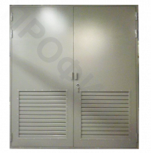 Дверь металлическая двухстворчатая с вентиляционной решеткой