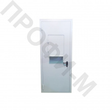 Дверь однопольная противопожарная ДПМ EI-30 с раздаточным окном и полкой