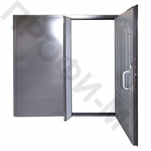 Дверь металлическая двухстворчатая с плитой МДФ внутри